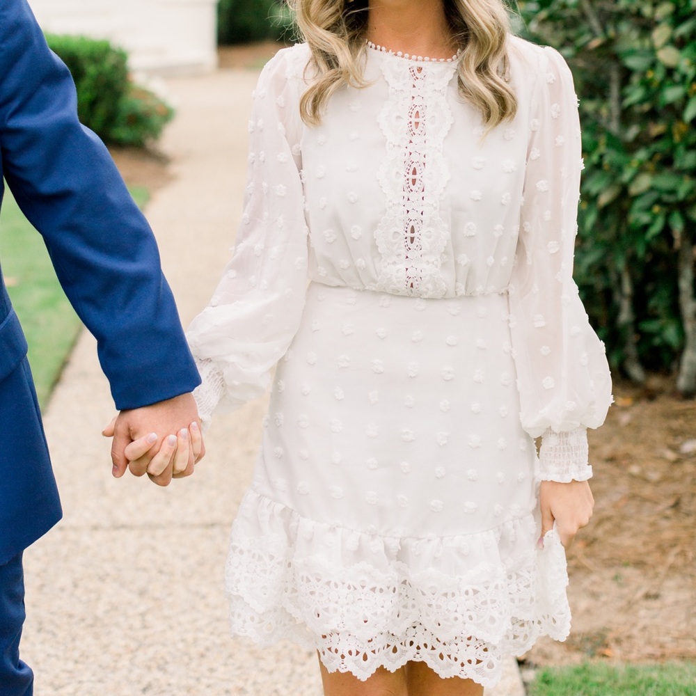 White Cocktail Dress, Size Small